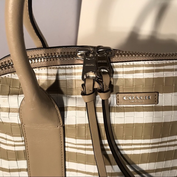 Coach Woven LeatherPreston Convertible Satchel Bag (Rare) - Picture 3 of 10